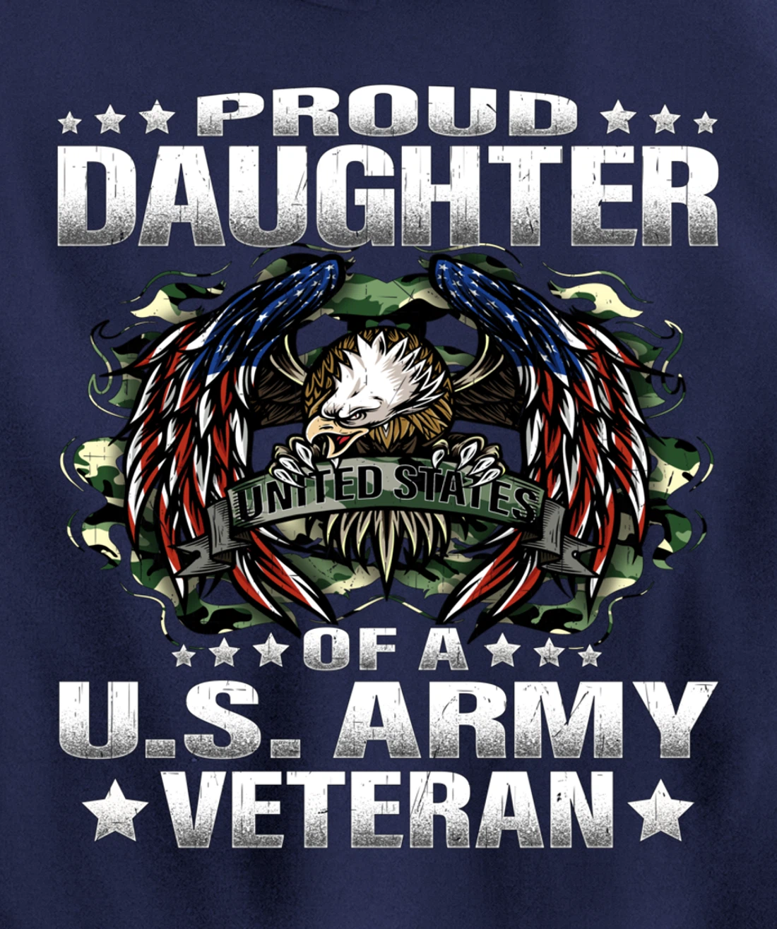Proud Daughter Of A US Army Veteran Military Vet's Child Pullover Hoodie