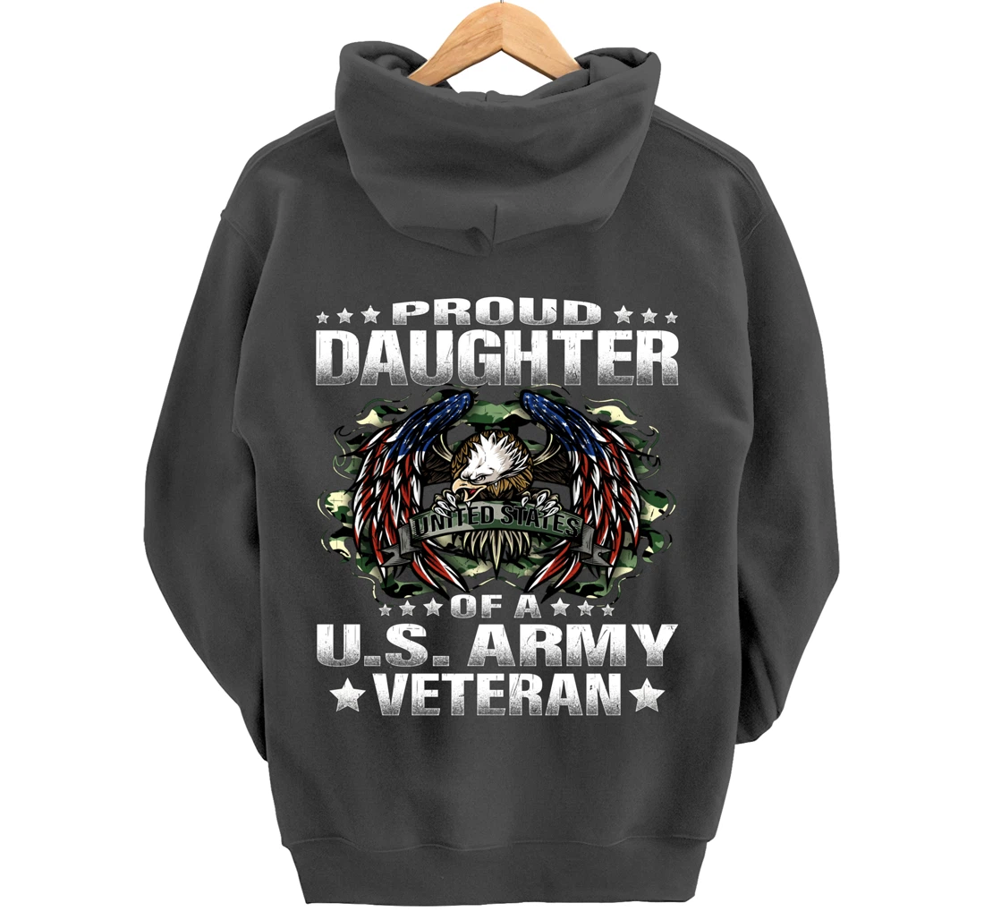 Proud Daughter Of A US Army Veteran Military Vet's Child Pullover Hoodie