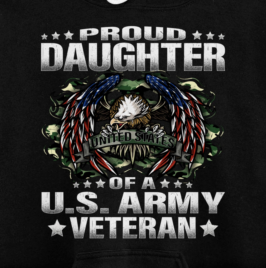 Proud Daughter Of A US Army Veteran Military Vet's Child Pullover Hoodie