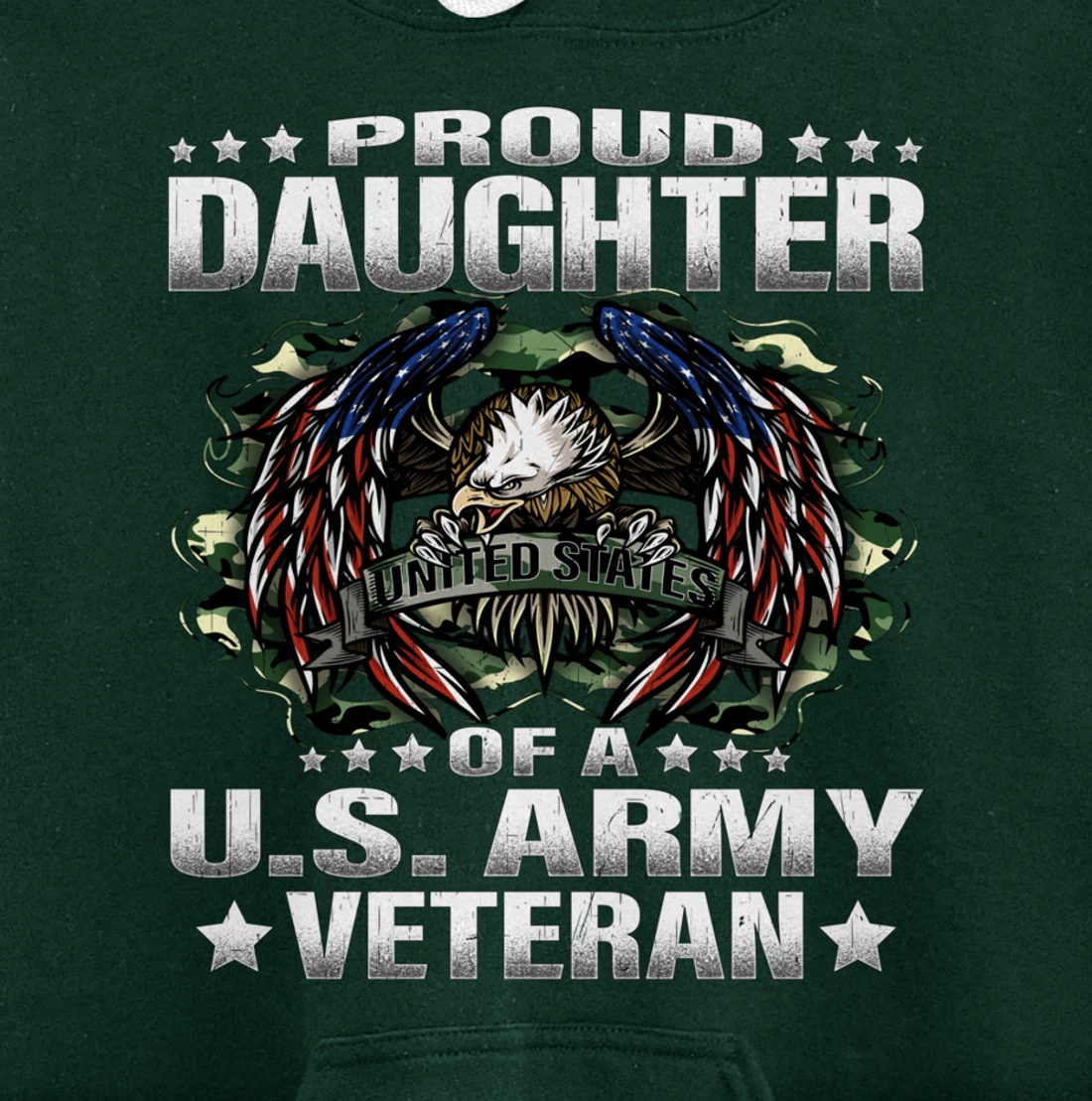 Proud Daughter Of A US Army Veteran Military Vet's Child Pullover Hoodie