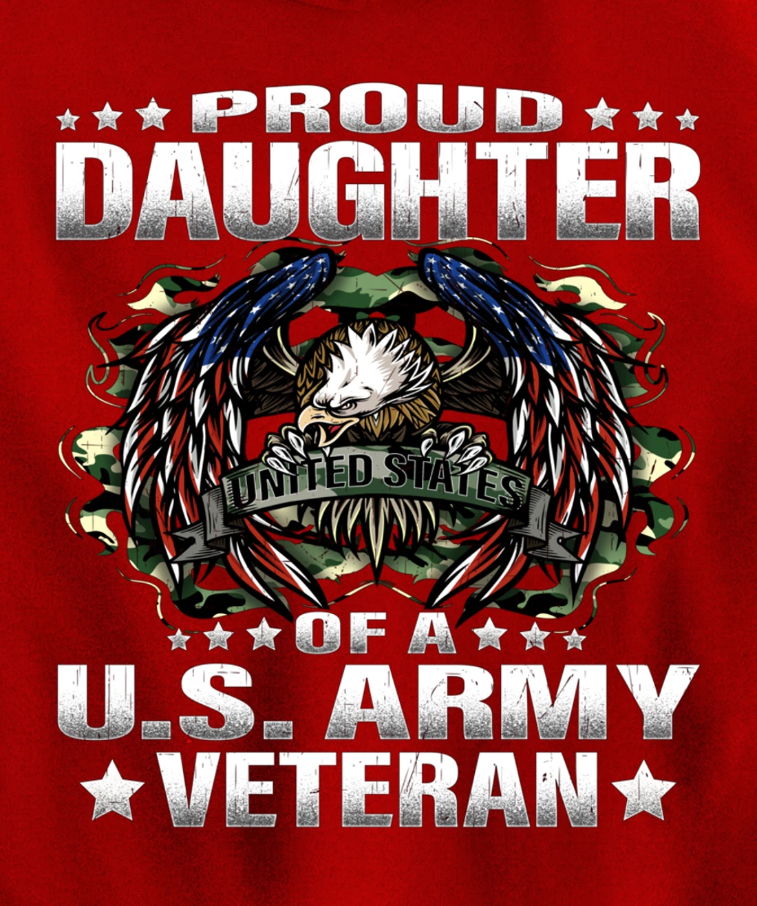 Proud Daughter Of A US Army Veteran Military Vet's Child Pullover Hoodie