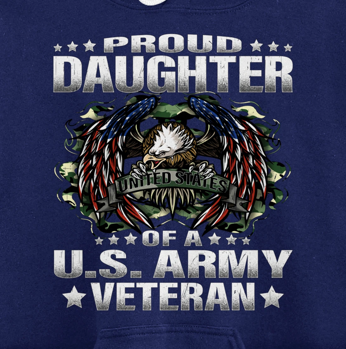 Proud Daughter Of A US Army Veteran Military Vet's Child Pullover Hoodie