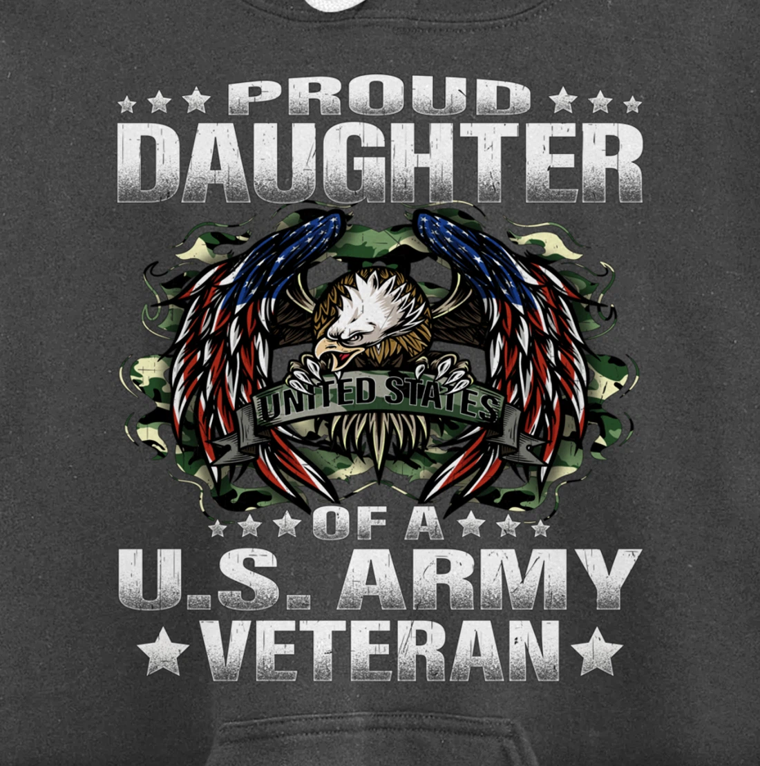 Proud Daughter Of A US Army Veteran Military Vet's Child Pullover Hoodie