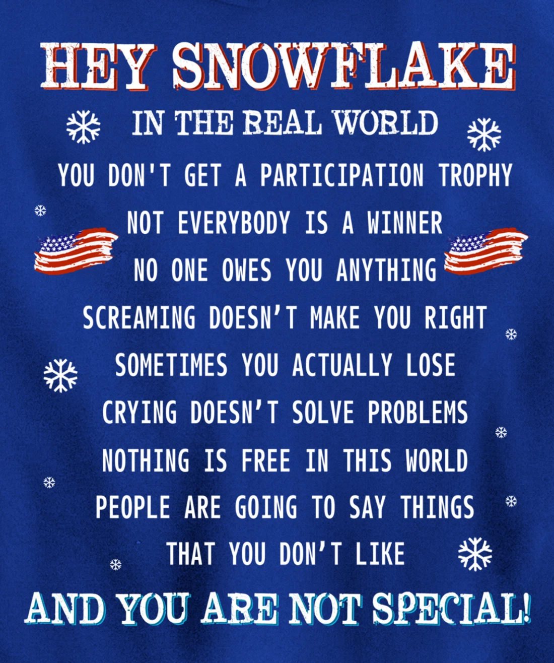 (print on back) Hey Snowflake the real world veteran shirt Pullover Hoodie