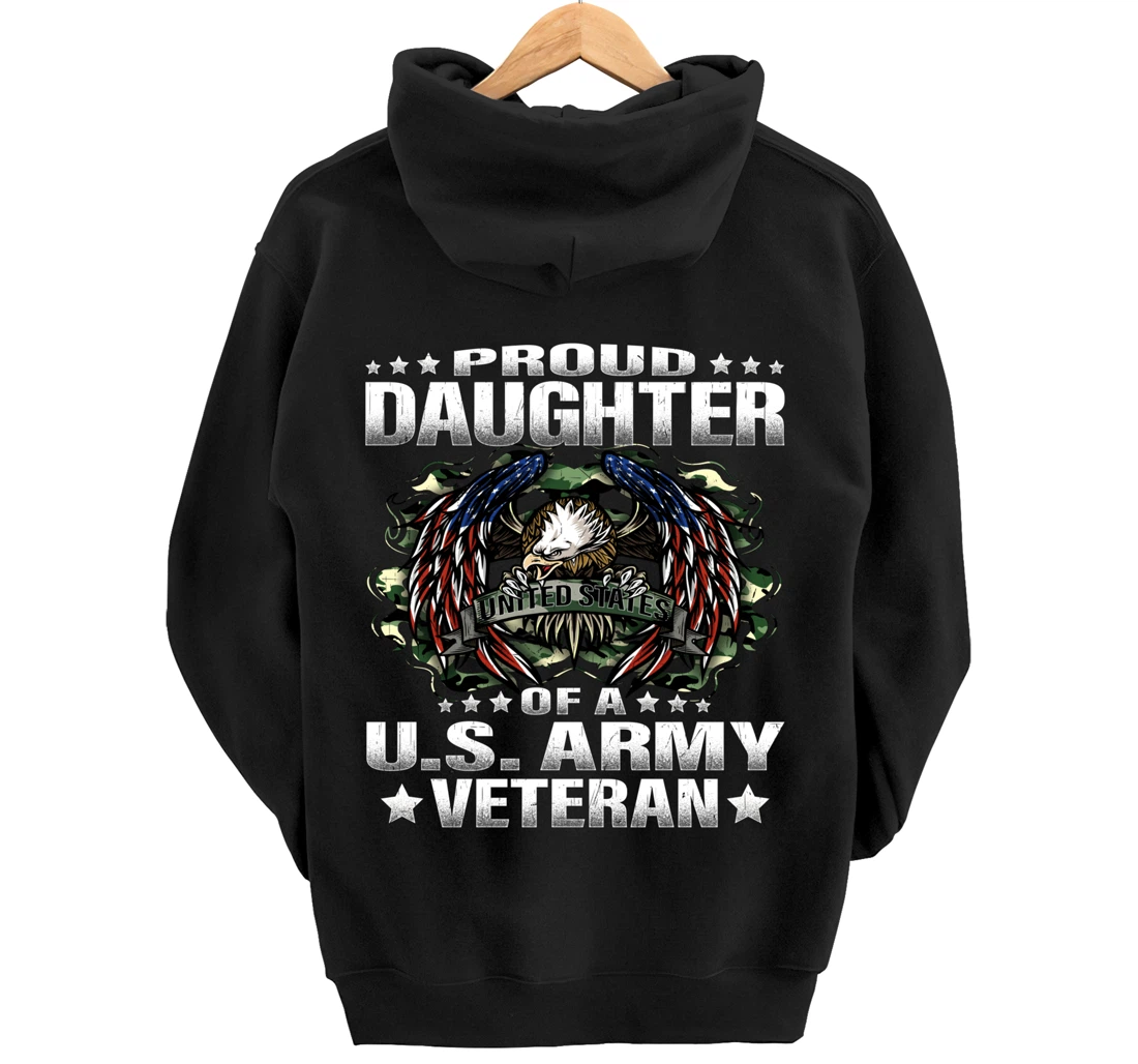Proud Daughter Of A US Army Veteran Military Vet's Child Pullover Hoodie