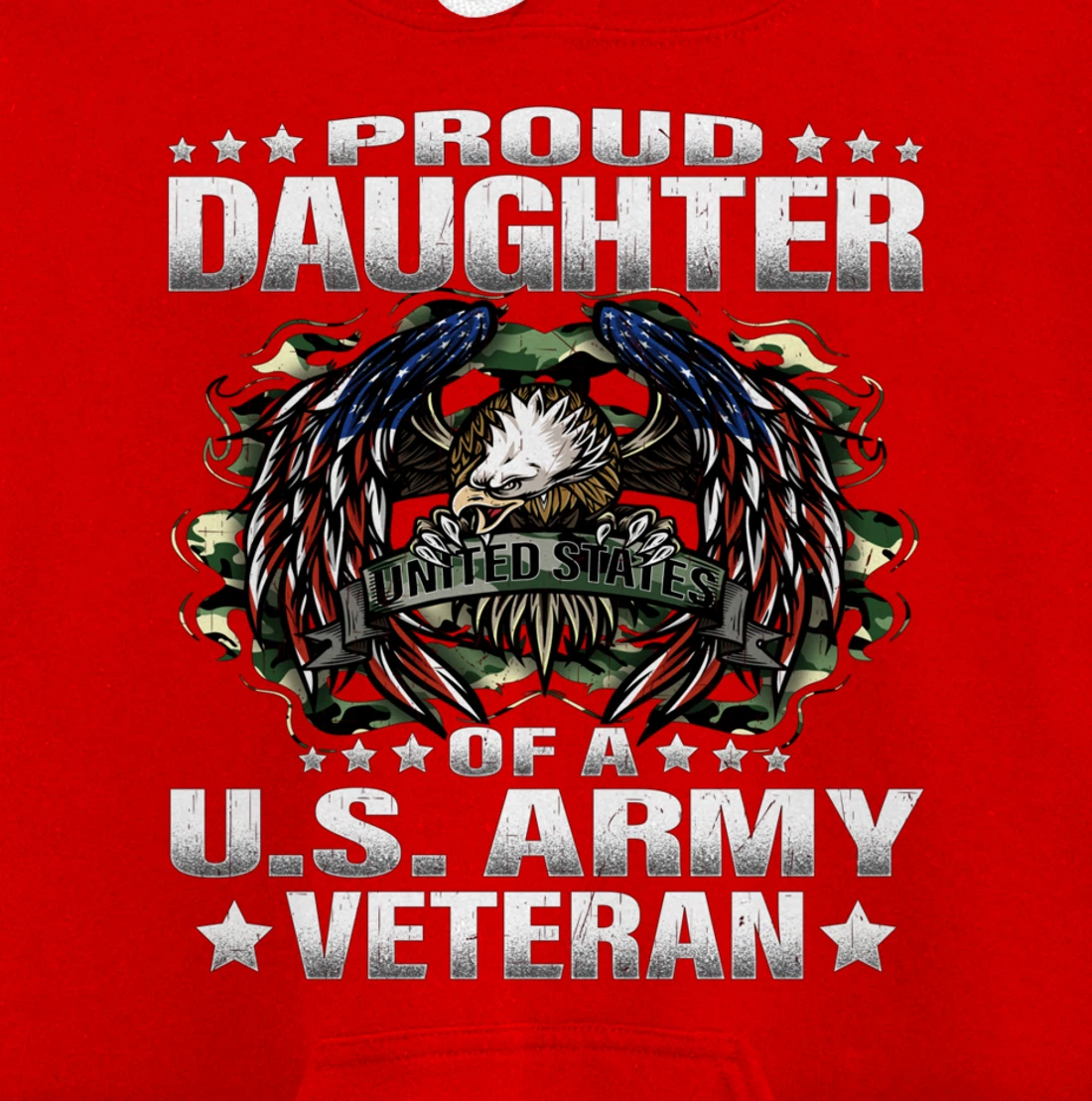 Proud Daughter Of A US Army Veteran Military Vet's Child Pullover Hoodie