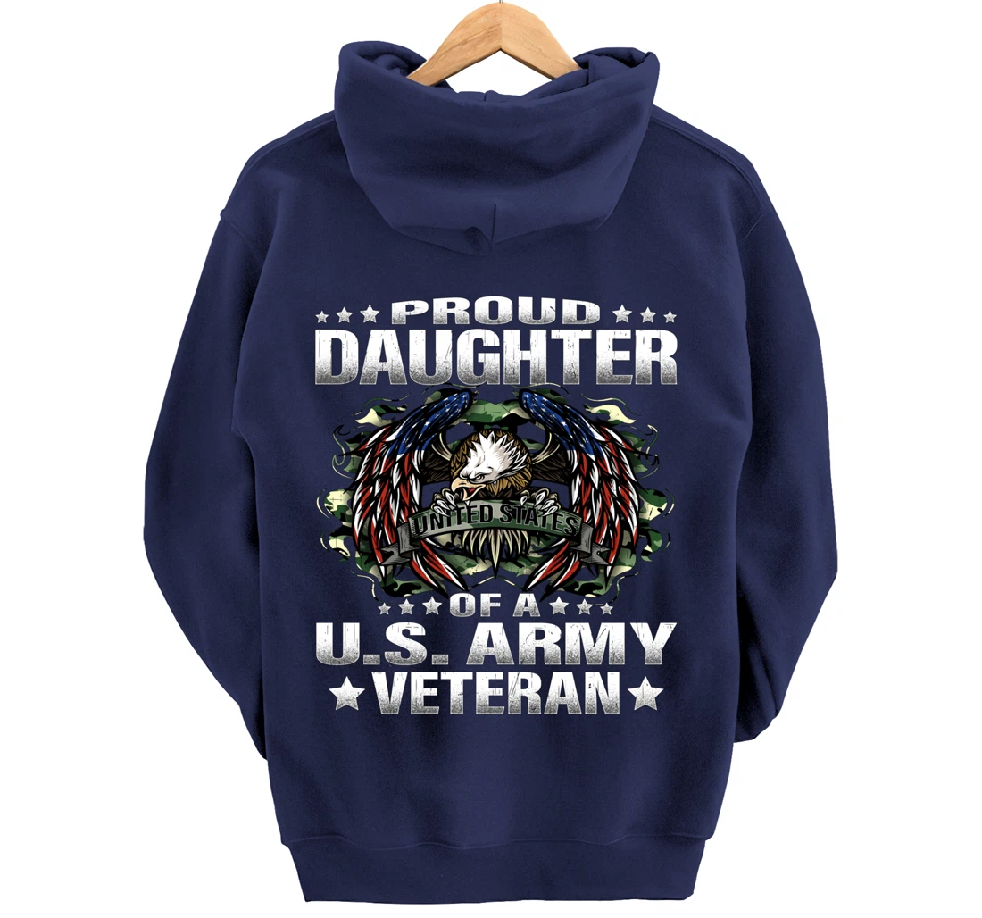 Proud Daughter Of A US Army Veteran Military Vet's Child Pullover Hoodie