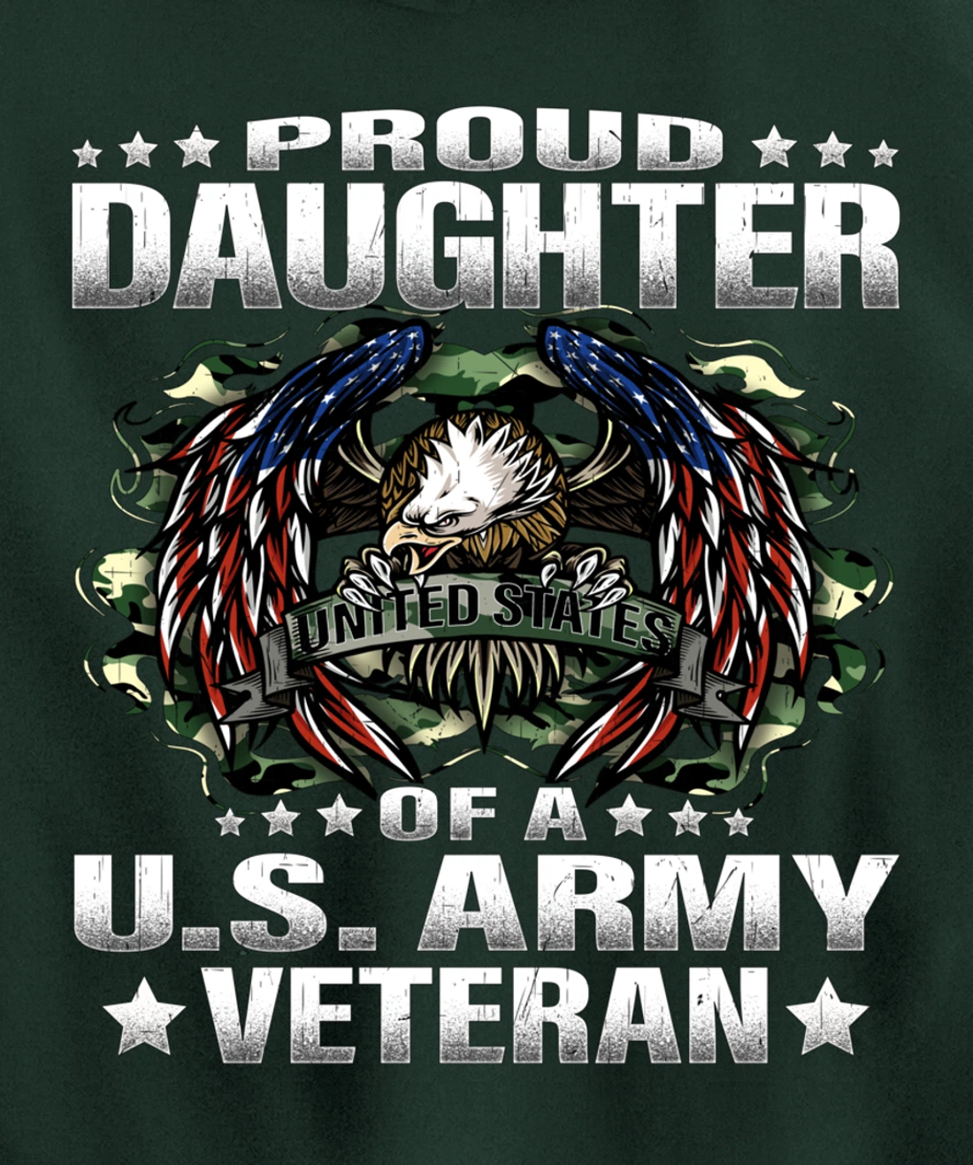 Proud Daughter Of A US Army Veteran Military Vet's Child Pullover Hoodie