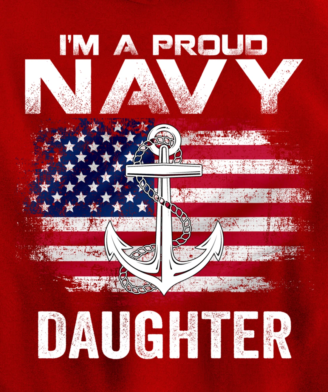 I'm A Proud Navy Daughter With American Flag Gift Veteran Pullover Hoodie