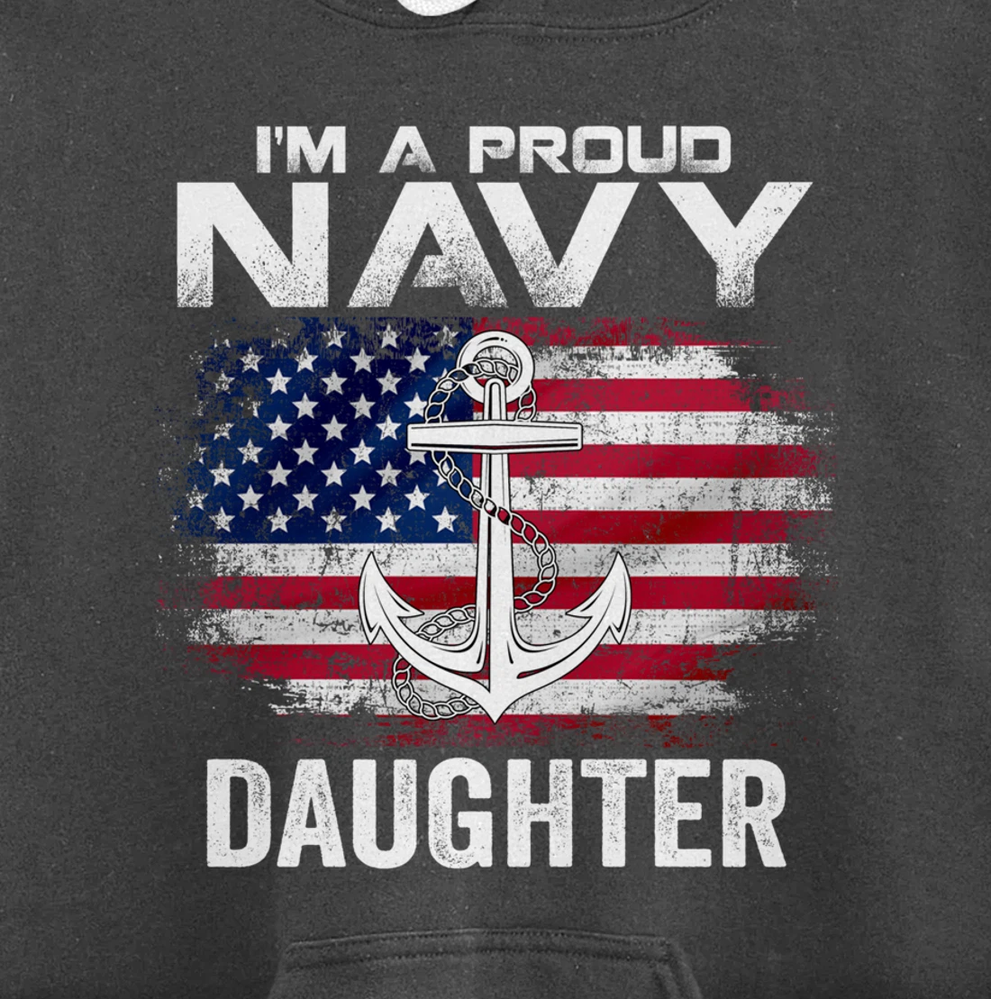 I'm A Proud Navy Daughter With American Flag Gift Veteran Pullover Hoodie