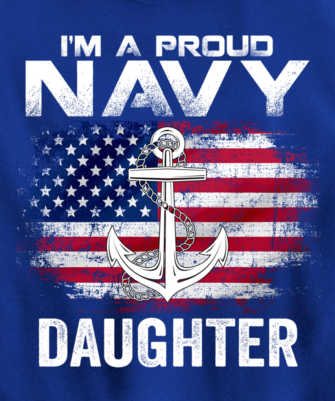 I'm A Proud Navy Daughter With American Flag Gift Veteran Pullover Hoodie