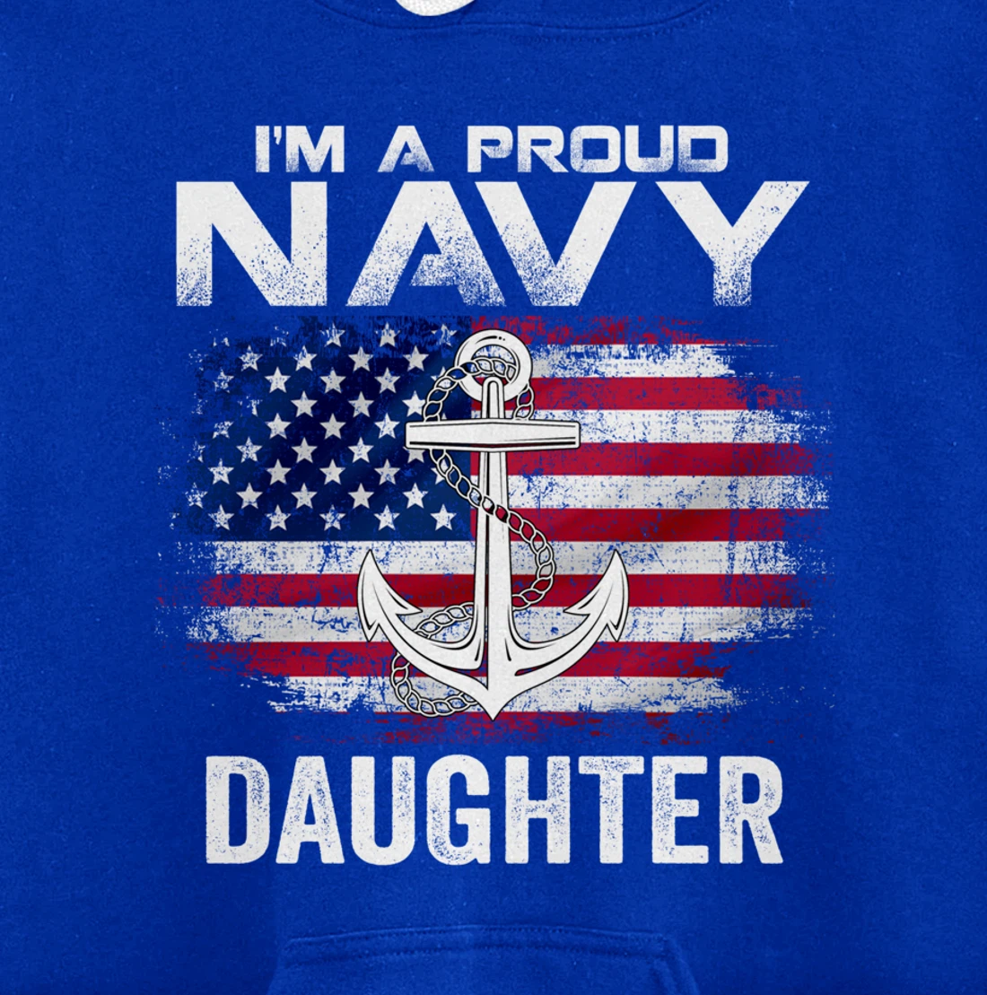 I'm A Proud Navy Daughter With American Flag Gift Veteran Pullover Hoodie