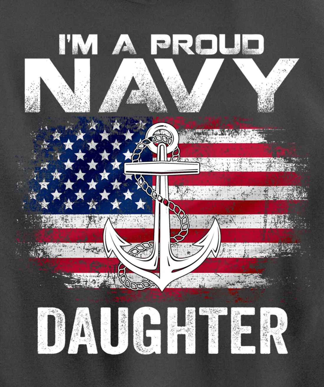 I'm A Proud Navy Daughter With American Flag Gift Veteran Pullover Hoodie