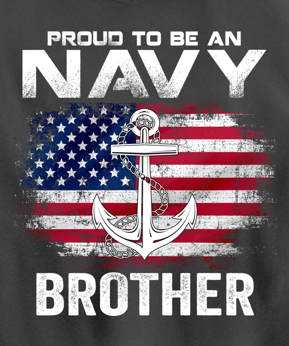 Proud To Be An Navy Brother With American Flag Gift Veteran Pullover Hoodie