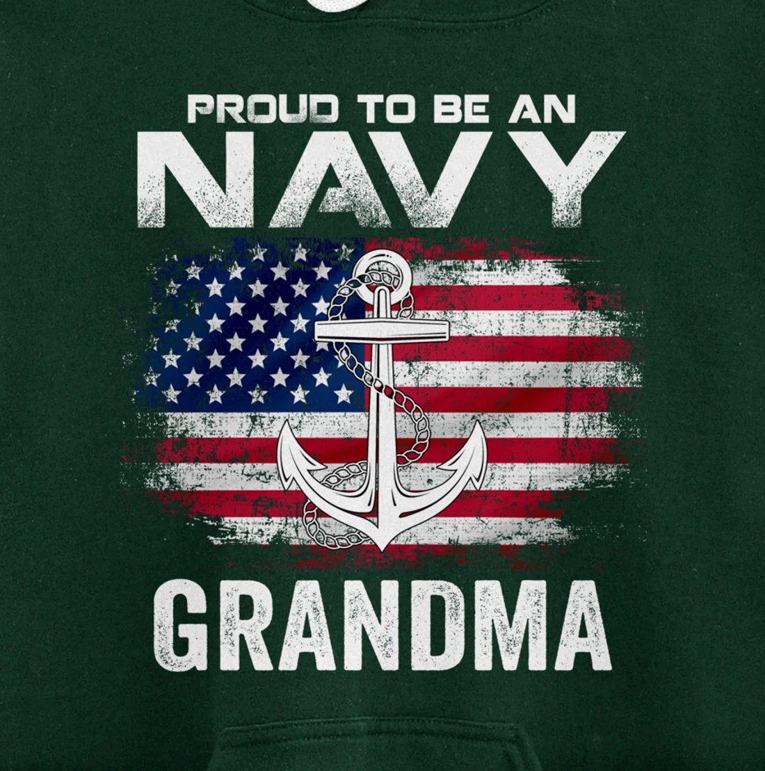Proud To Be An Navy Grandma With American Flag Gift Veteran Pullover Hoodie