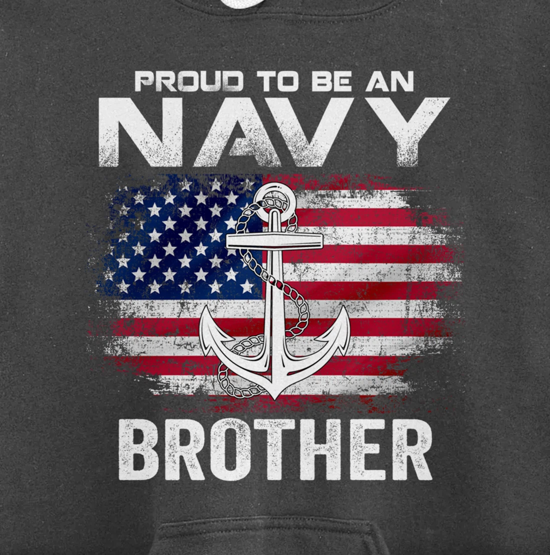 Proud To Be An Navy Brother With American Flag Gift Veteran Pullover Hoodie
