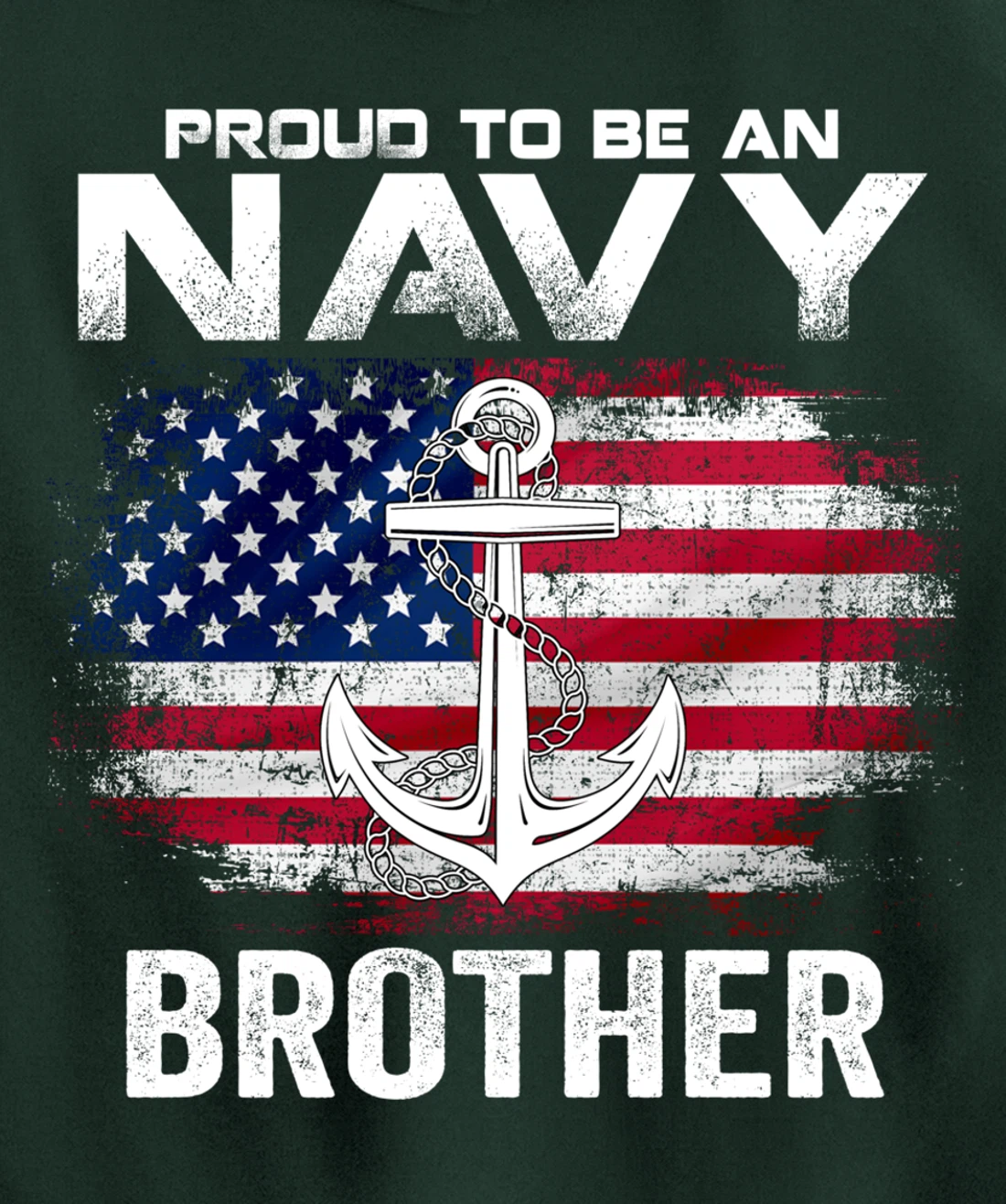 Proud To Be An Navy Brother With American Flag Gift Veteran Pullover Hoodie