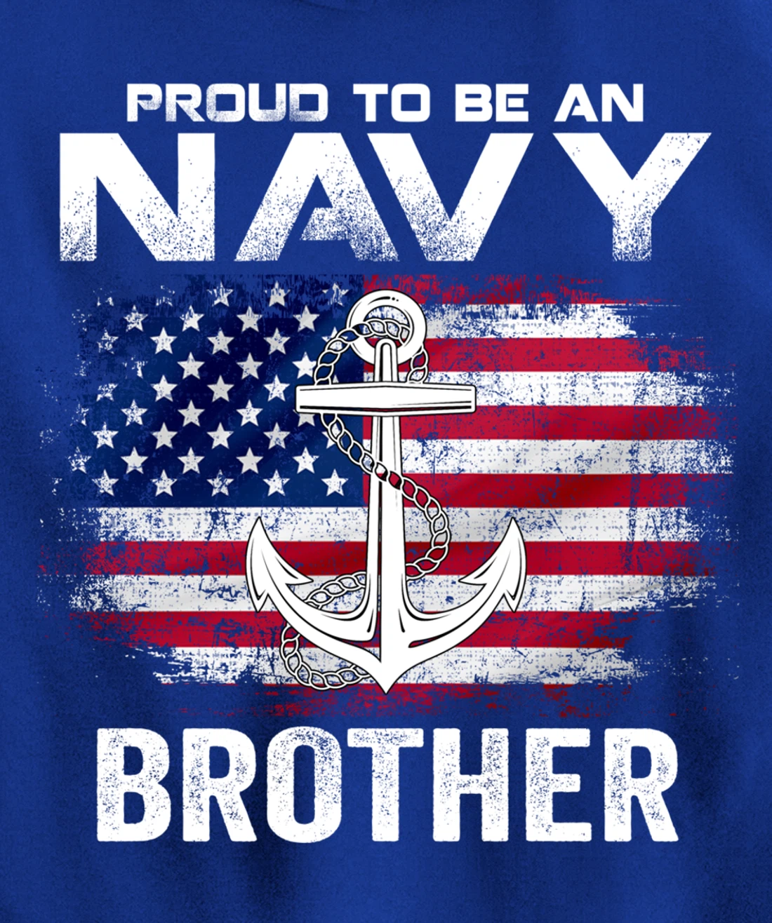 Proud To Be An Navy Brother With American Flag Gift Veteran Pullover Hoodie