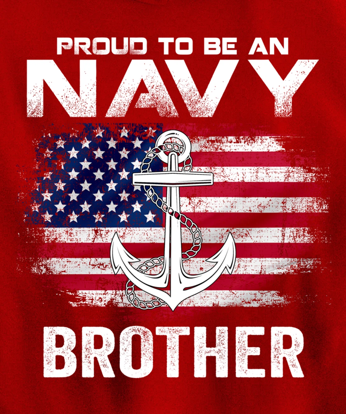 Proud To Be An Navy Brother With American Flag Gift Veteran Pullover Hoodie