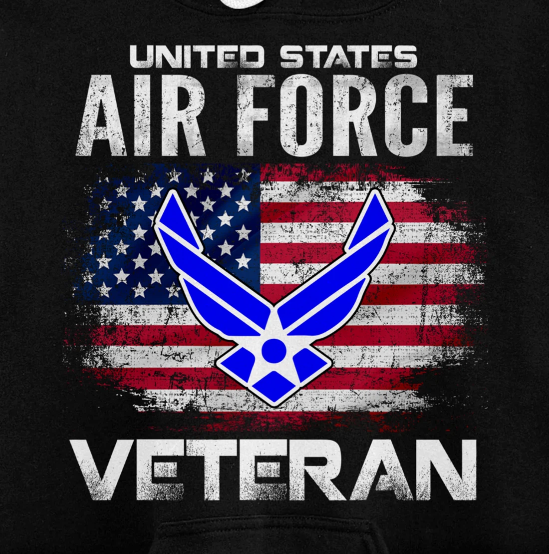 United States Air Force Veteran With American Flag Gift Pullover Hoodie