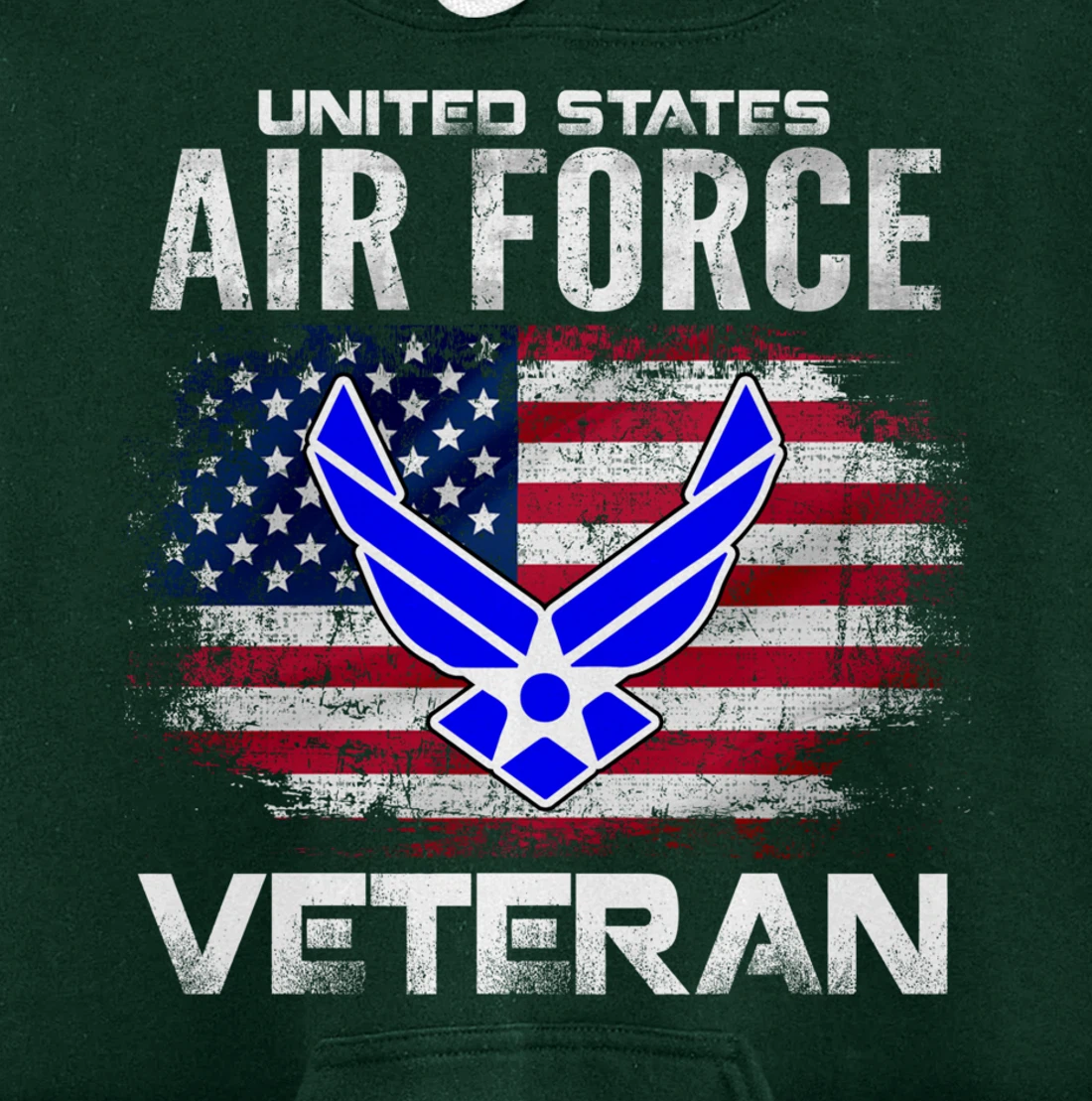 United States Air Force Veteran With American Flag Gift Pullover Hoodie
