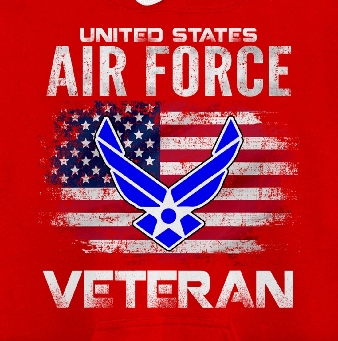 United States Air Force Veteran With American Flag Gift Pullover Hoodie