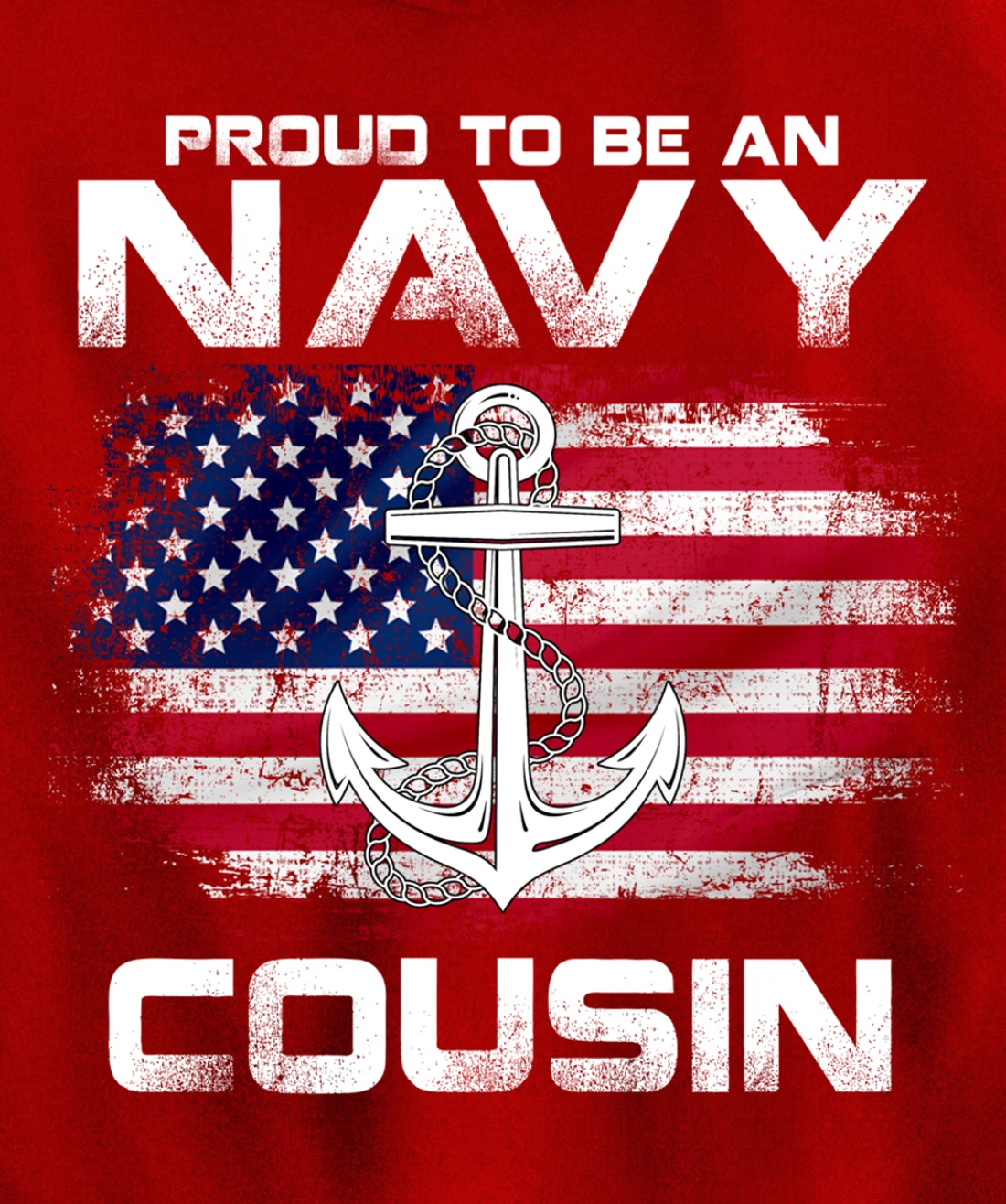 Proud To Be An Navy Cousin With American Flag Gift Veteran Pullover Hoodie