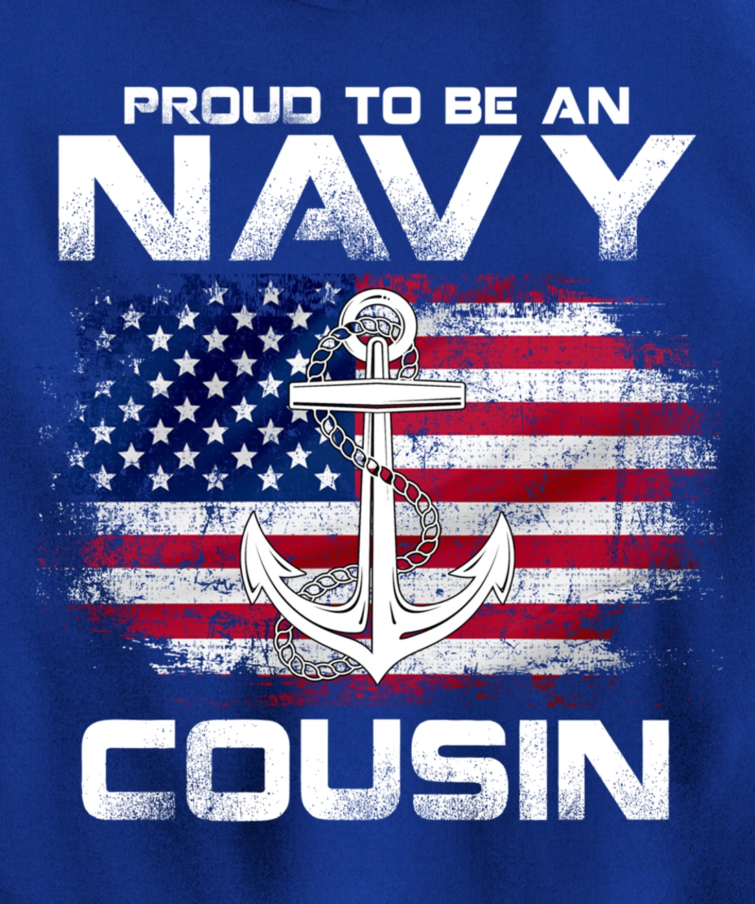Proud To Be An Navy Cousin With American Flag Gift Veteran Pullover Hoodie