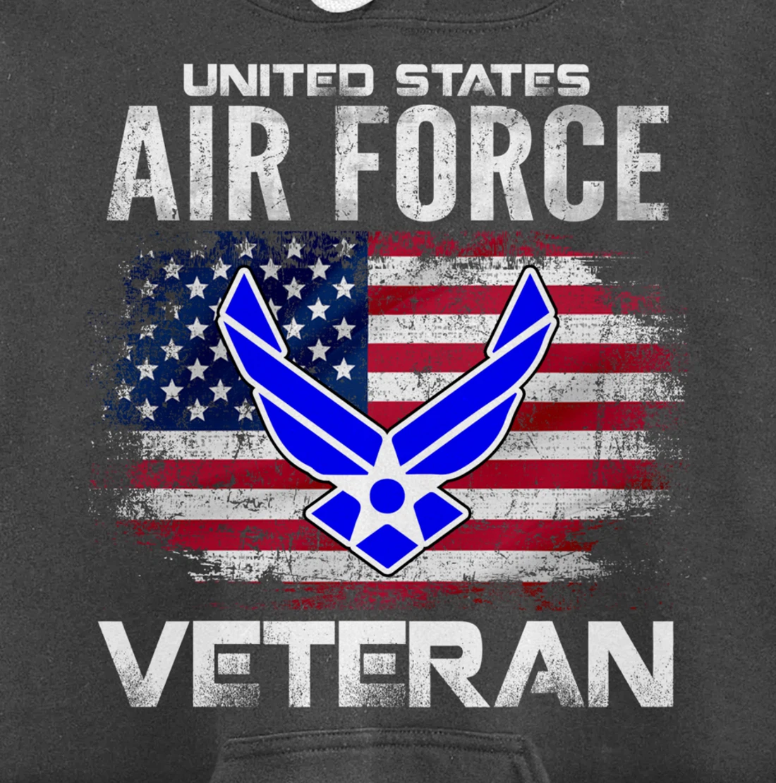 United States Air Force Veteran With American Flag Gift Pullover Hoodie