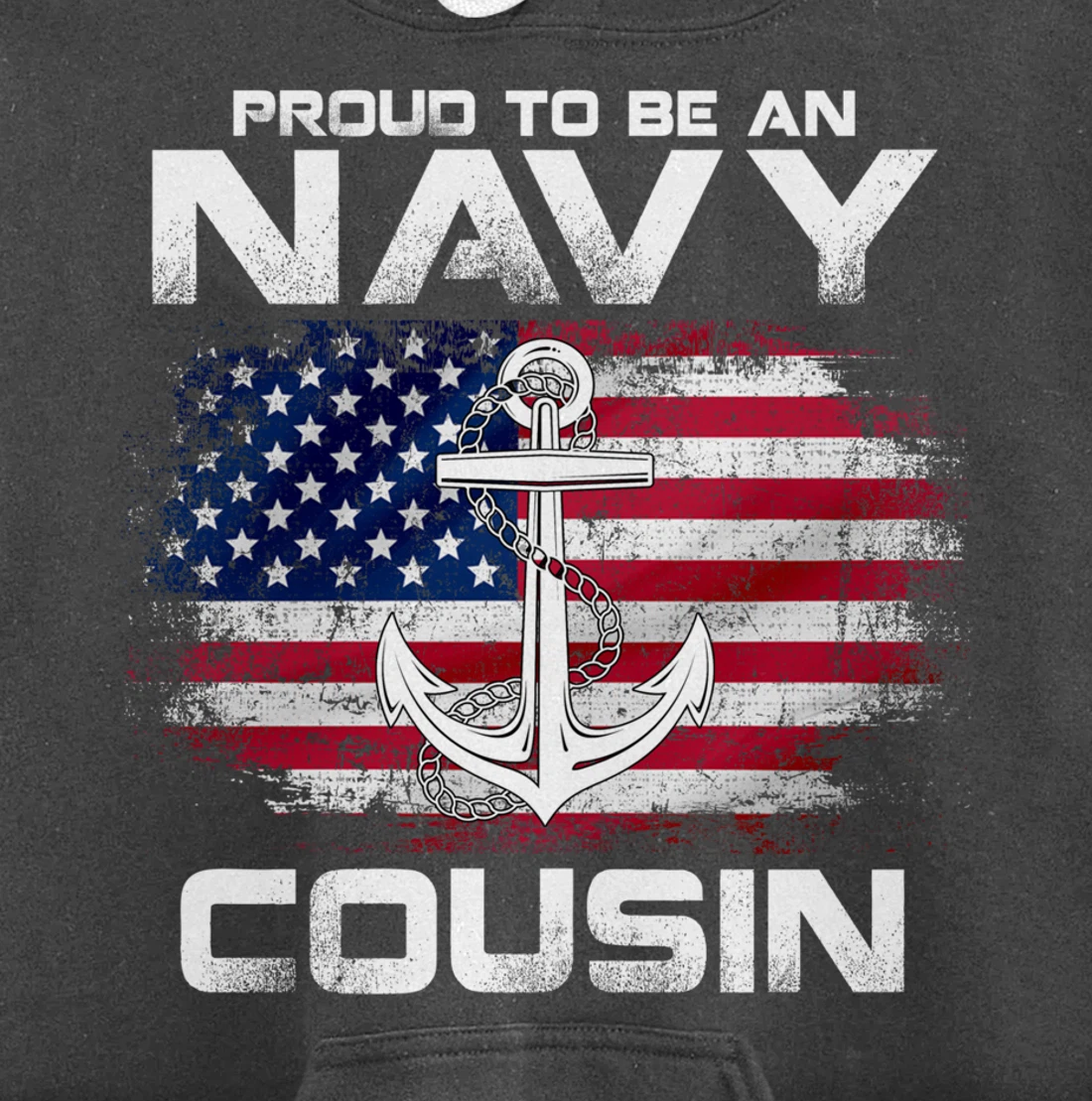 Proud To Be An Navy Cousin With American Flag Gift Veteran Pullover Hoodie