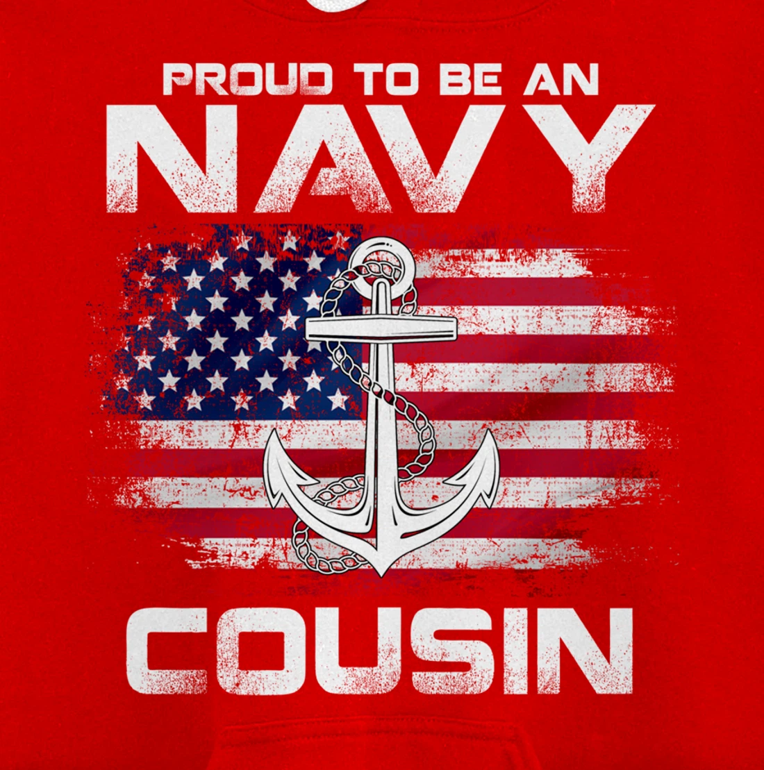 Proud To Be An Navy Cousin With American Flag Gift Veteran Pullover Hoodie