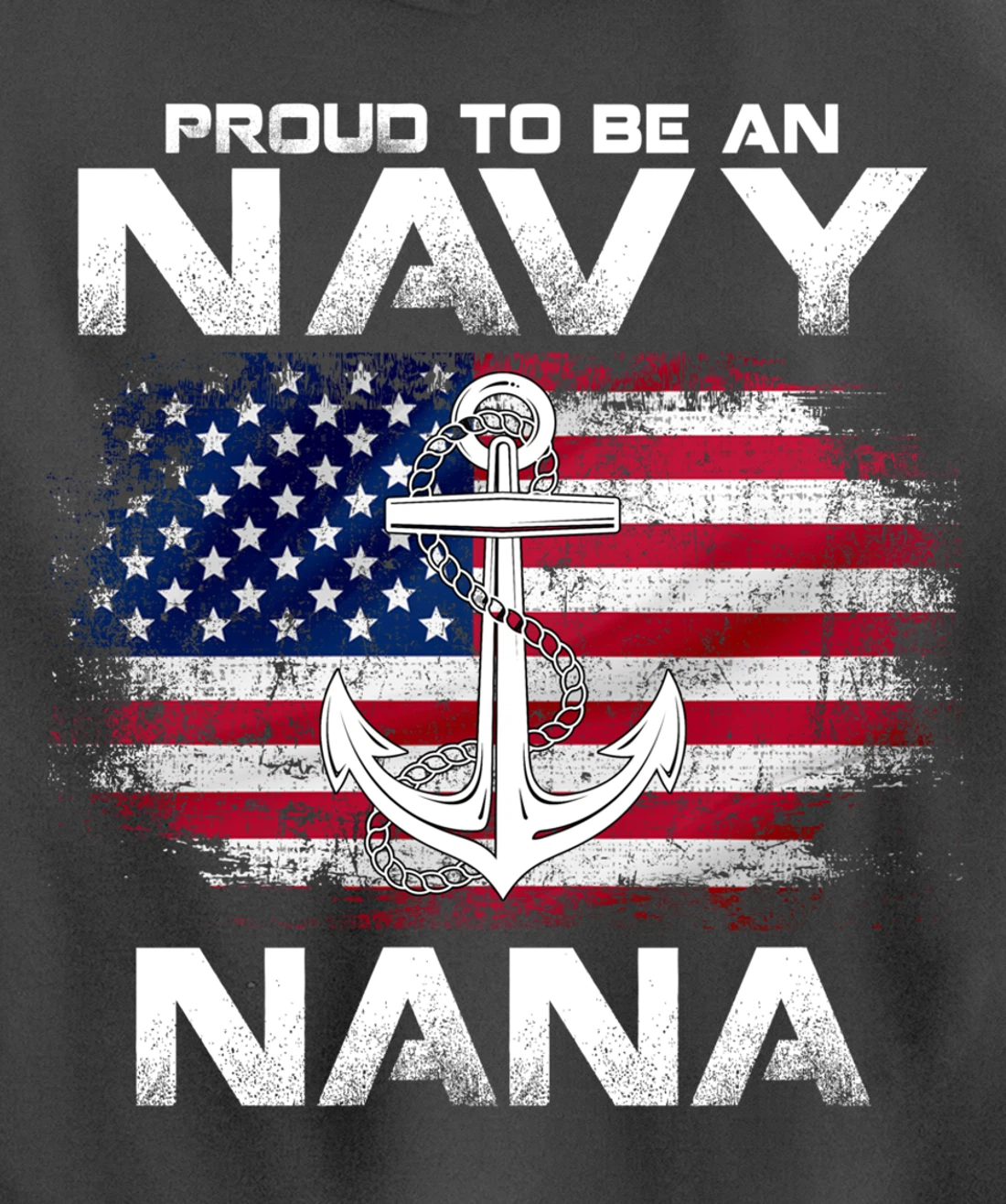 Proud To Be An Navy Nana With American Flag Gift Veteran Pullover Hoodie