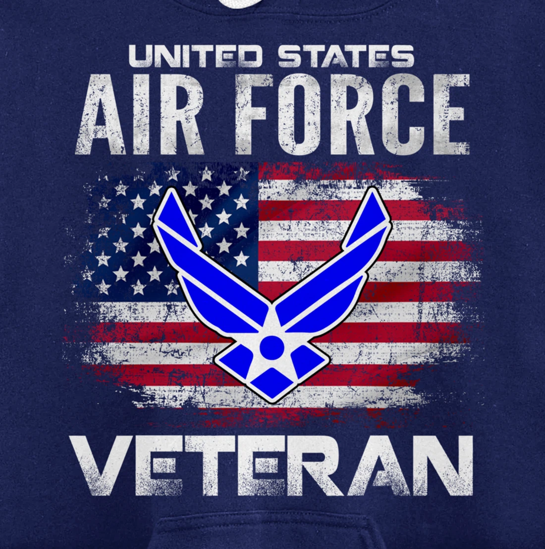 United States Air Force Veteran With American Flag Gift Pullover Hoodie