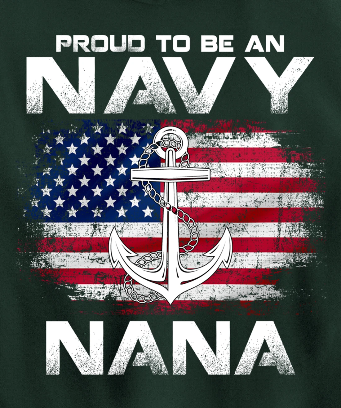 Proud To Be An Navy Nana With American Flag Gift Veteran Pullover Hoodie