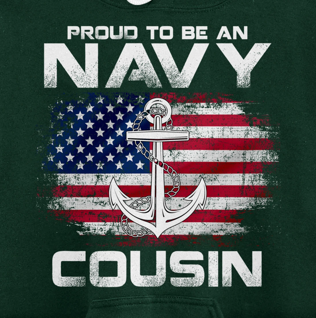 Proud To Be An Navy Cousin With American Flag Gift Veteran Pullover Hoodie