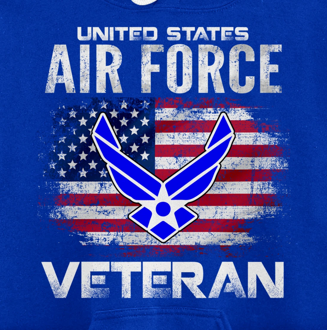United States Air Force Veteran With American Flag Gift Pullover Hoodie