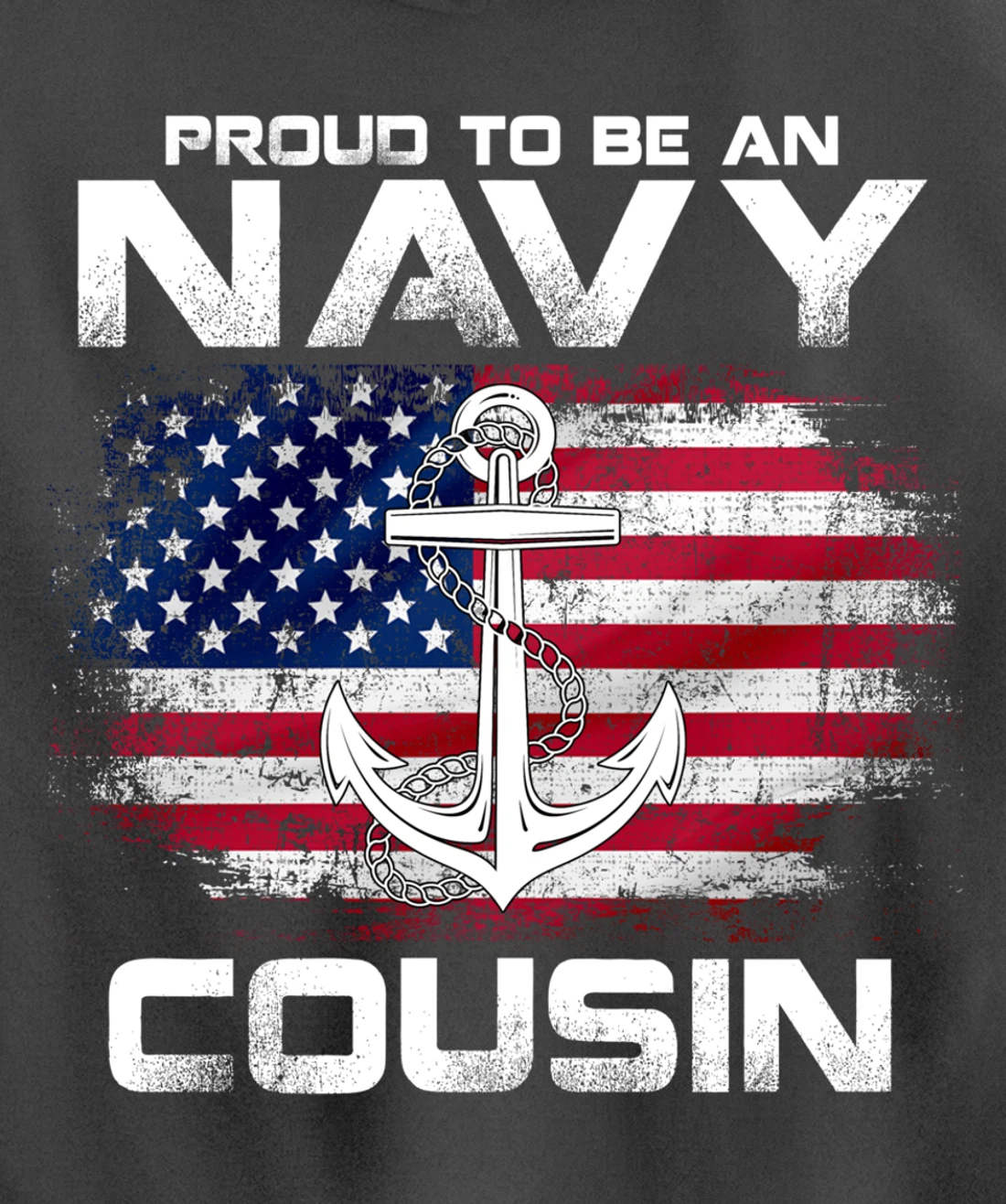 Proud To Be An Navy Cousin With American Flag Gift Veteran Pullover Hoodie