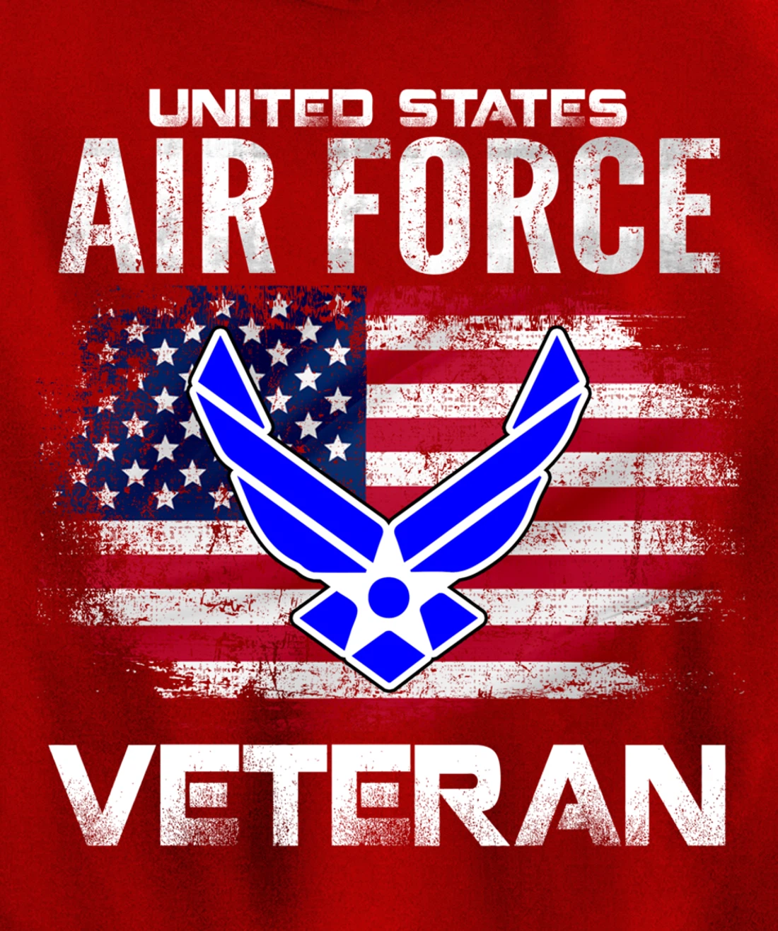 United States Air Force Veteran With American Flag Gift Pullover Hoodie