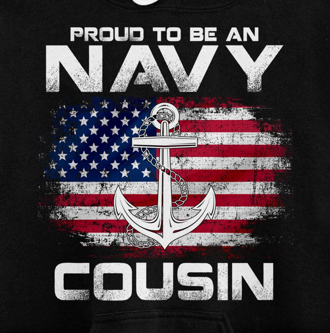 Proud To Be An Navy Cousin With American Flag Gift Veteran Pullover Hoodie