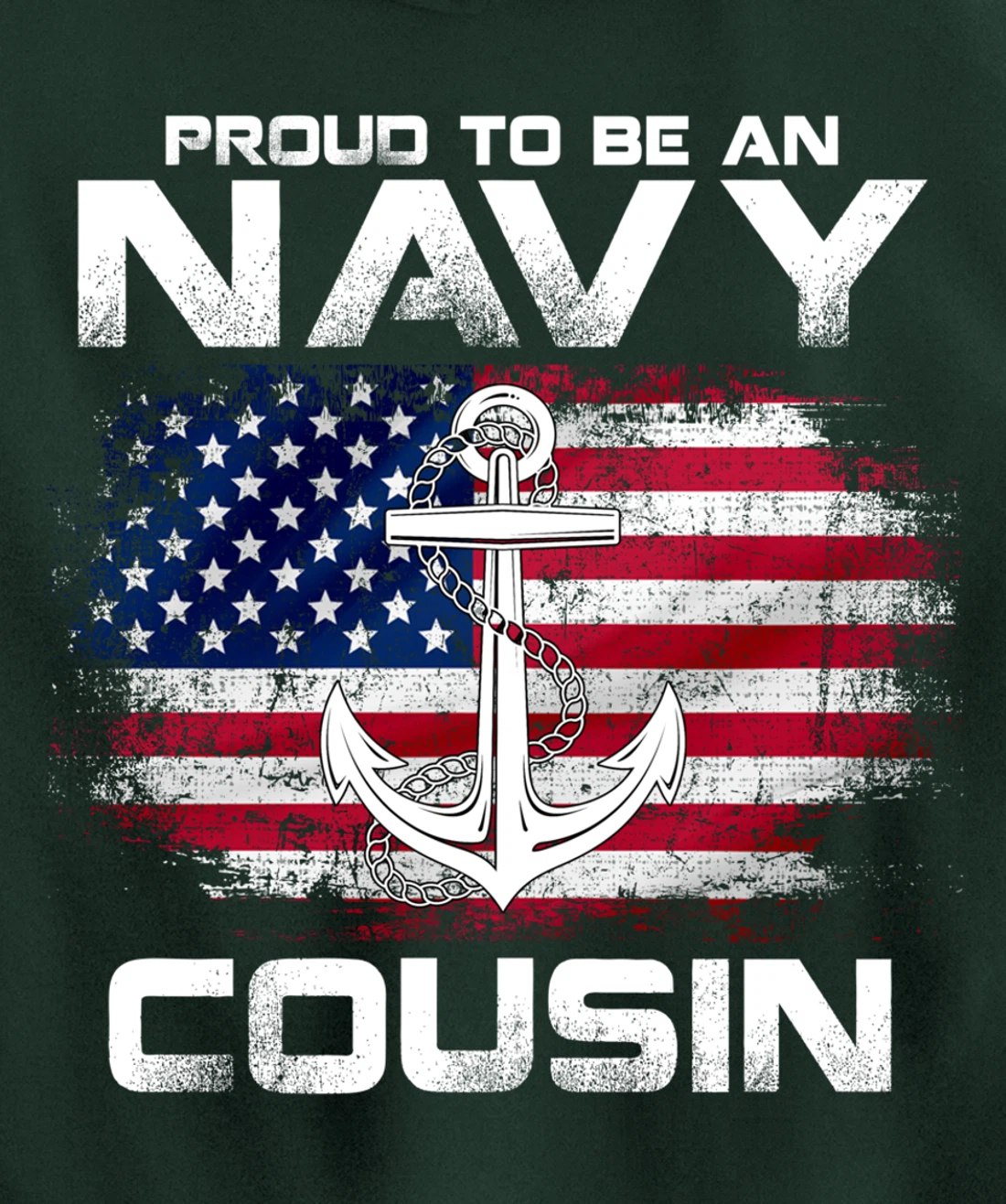 Proud To Be An Navy Cousin With American Flag Gift Veteran Pullover Hoodie