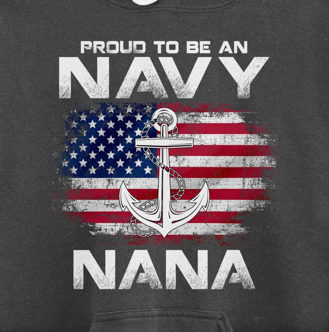 Proud To Be An Navy Nana With American Flag Gift Veteran Pullover Hoodie