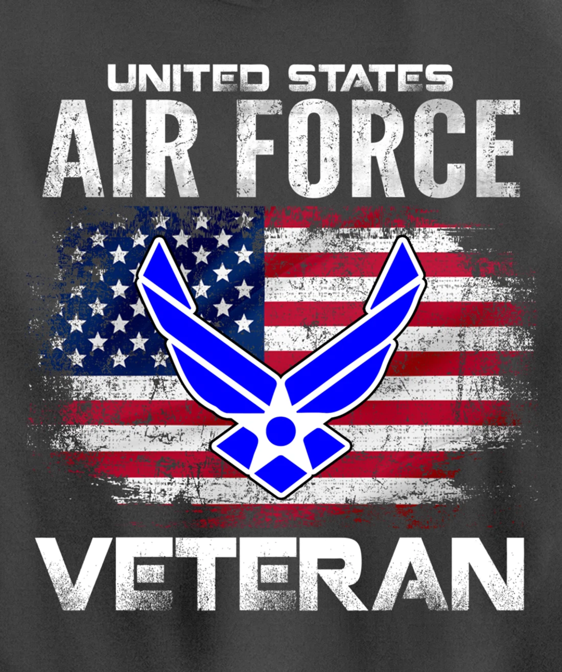 United States Air Force Veteran With American Flag Gift Pullover Hoodie
