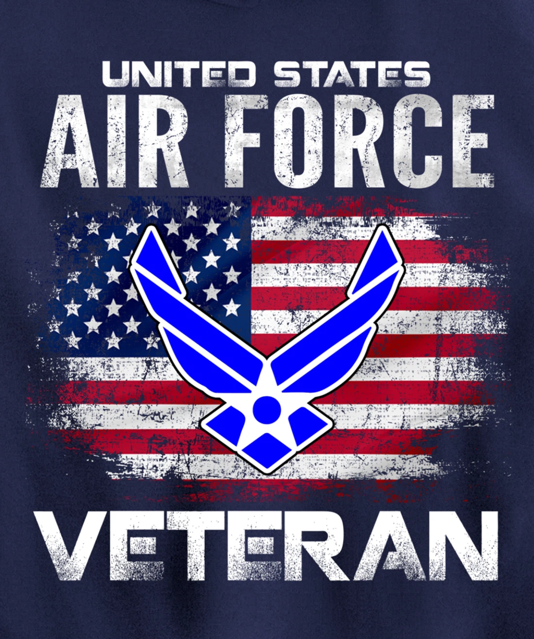 United States Air Force Veteran With American Flag Gift Pullover Hoodie