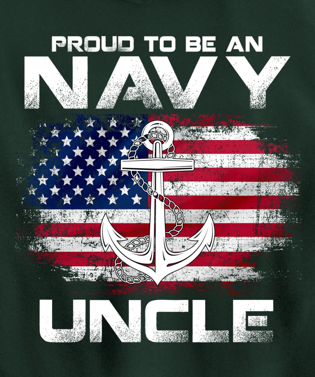 Proud To Be An Navy Uncle With American Flag Gift Veteran Pullover Hoodie