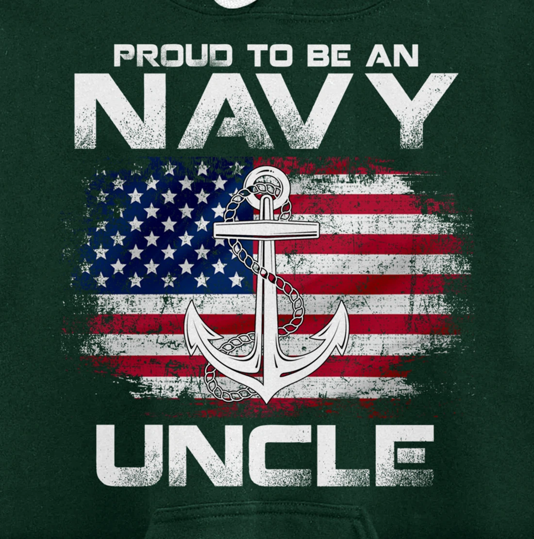 Proud To Be An Navy Uncle With American Flag Gift Veteran Pullover Hoodie