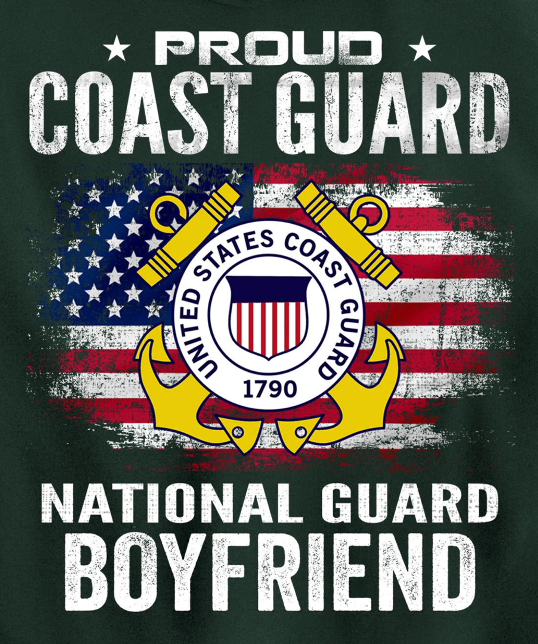 Proud Coast Guard National Guard Boyfriend Gift Veteran Day Pullover Hoodie