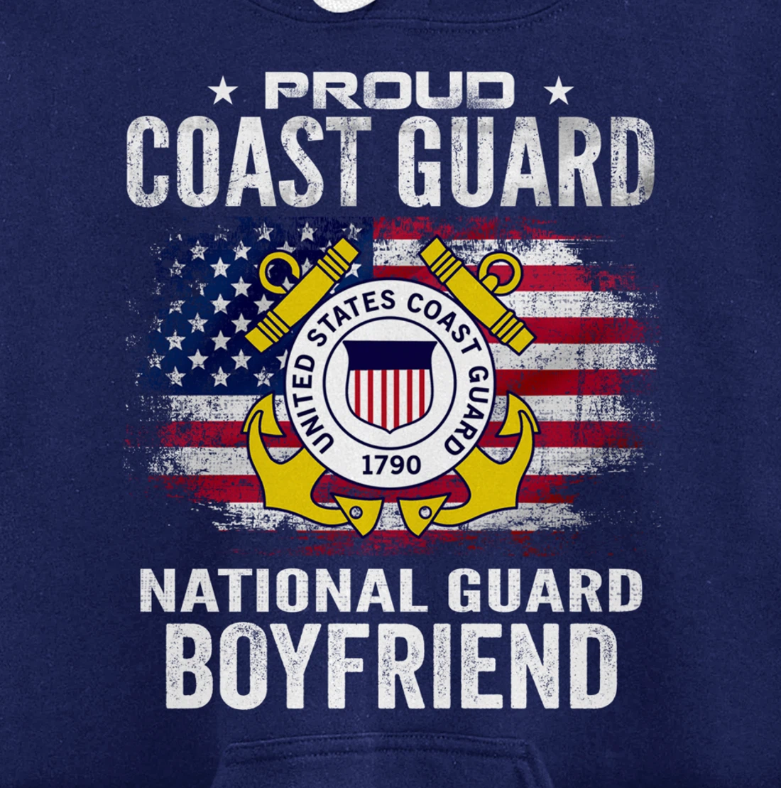 Proud Coast Guard National Guard Boyfriend Gift Veteran Day Pullover Hoodie