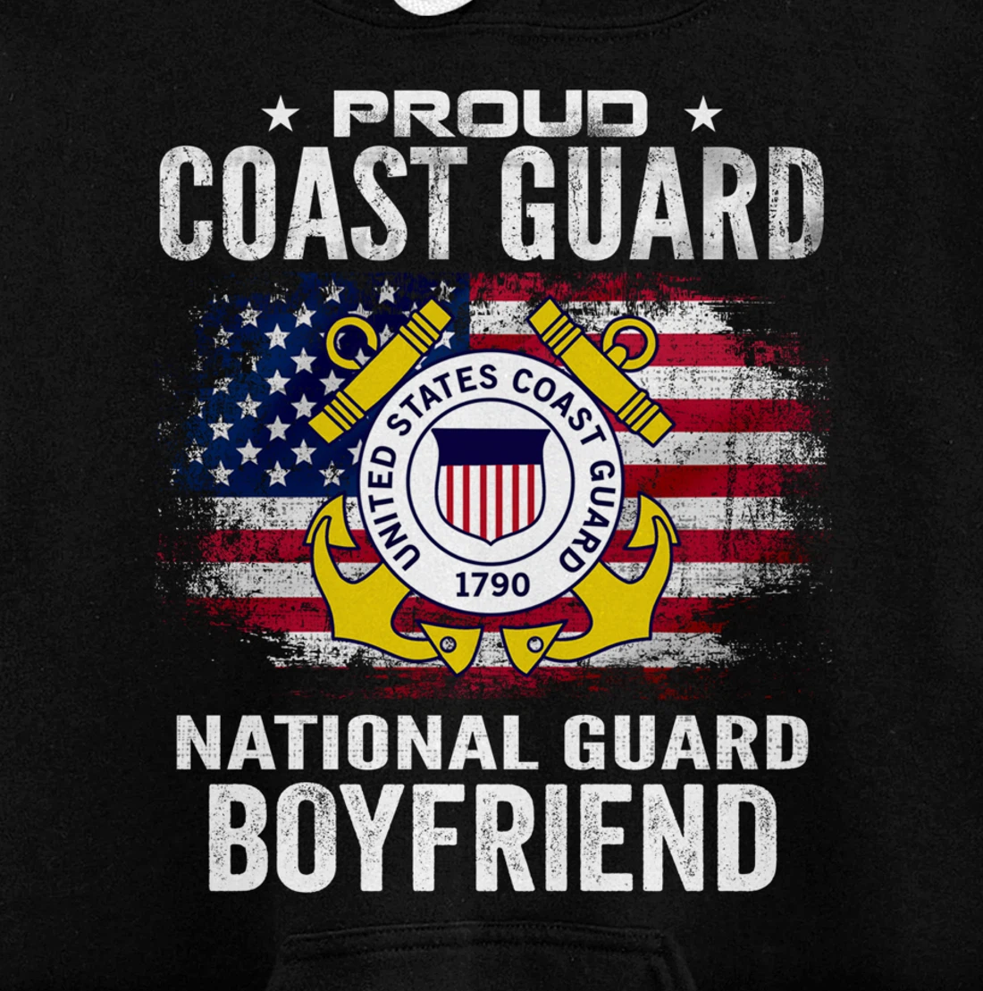 Proud Coast Guard National Guard Boyfriend Gift Veteran Day Pullover Hoodie