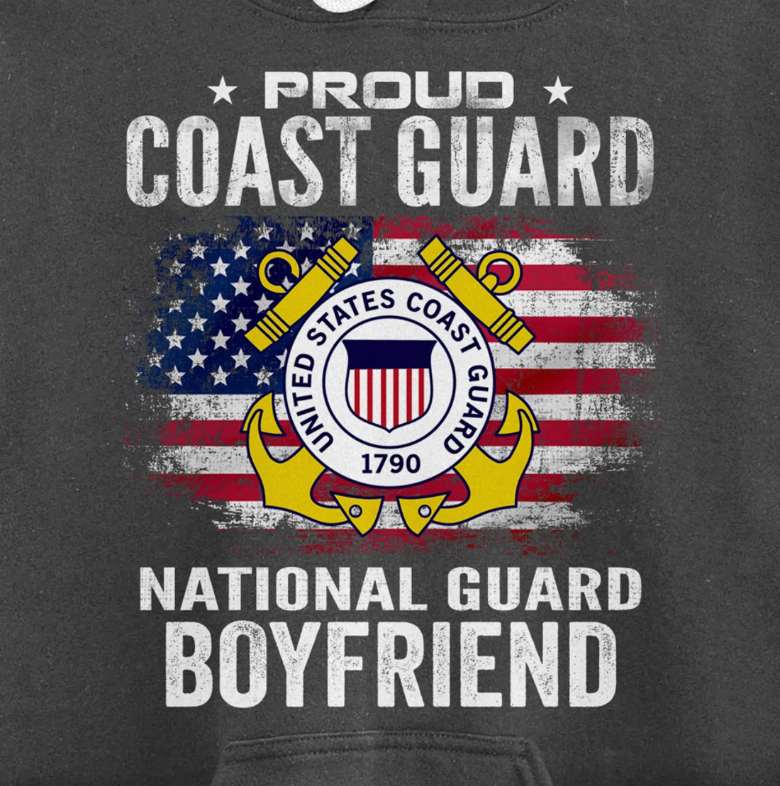 Proud Coast Guard National Guard Boyfriend Gift Veteran Day Pullover Hoodie