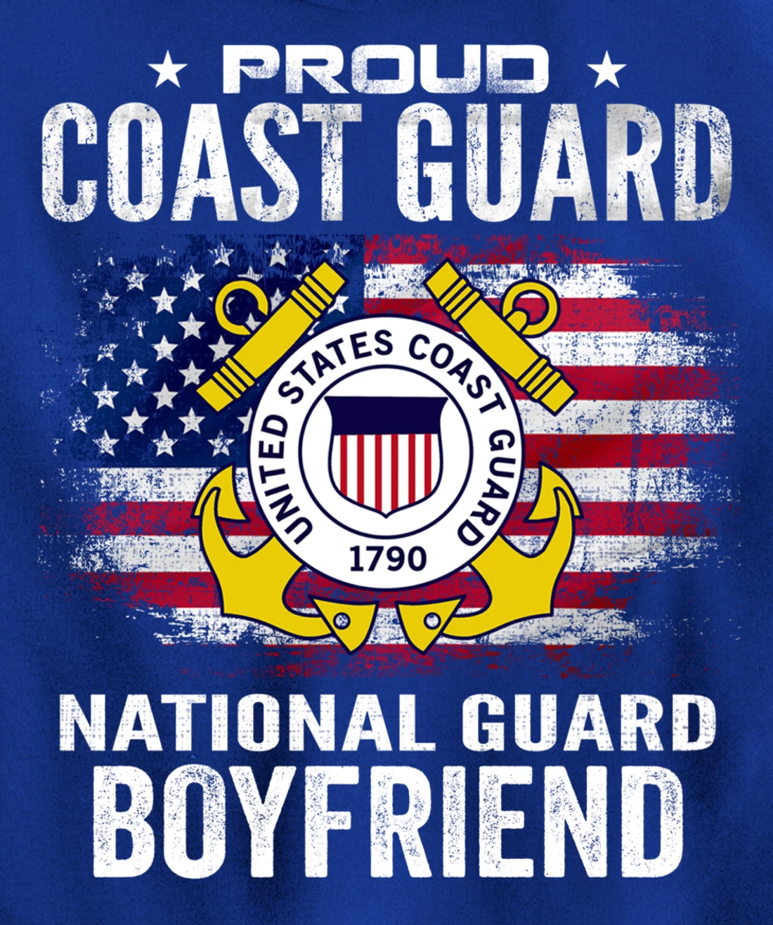 Proud Coast Guard National Guard Boyfriend Gift Veteran Day Pullover Hoodie